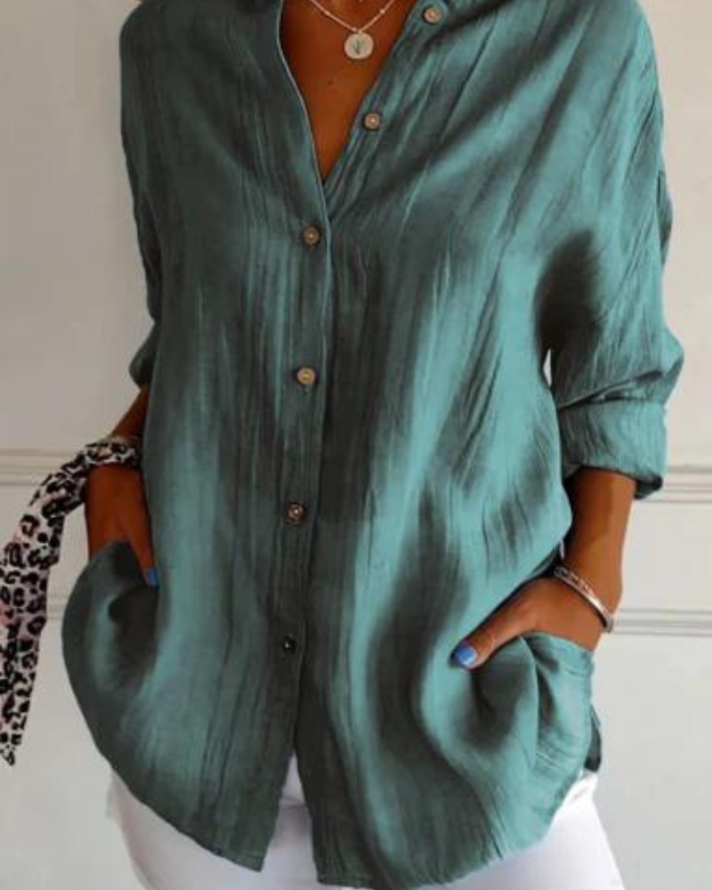 Amelvia Mira Pleated Linen Shirt – Timeless Elegance & All-Day Comfort