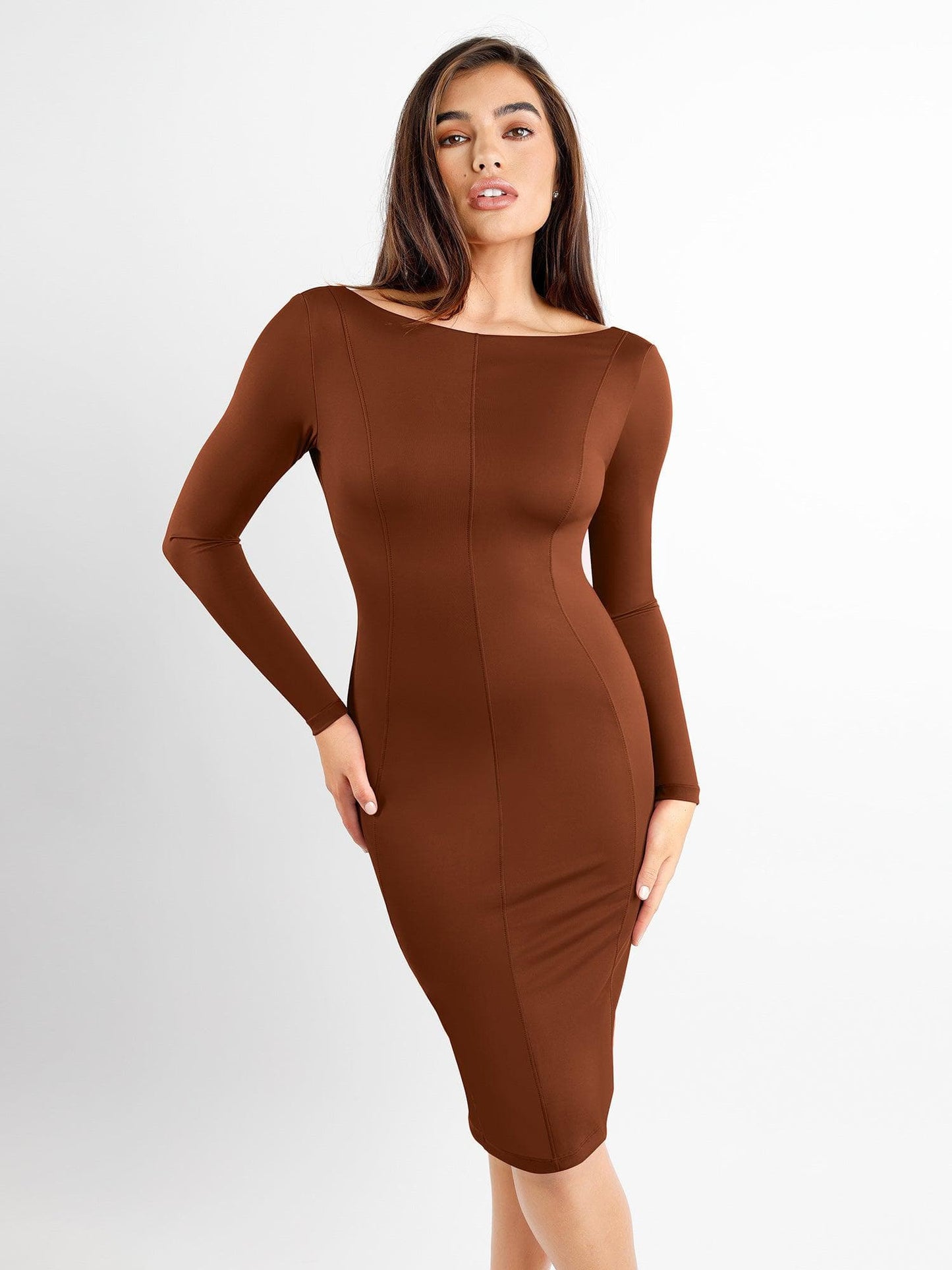 amelvia-shapewear-long-sleeve-boat-neck-sculpting-midi-dress