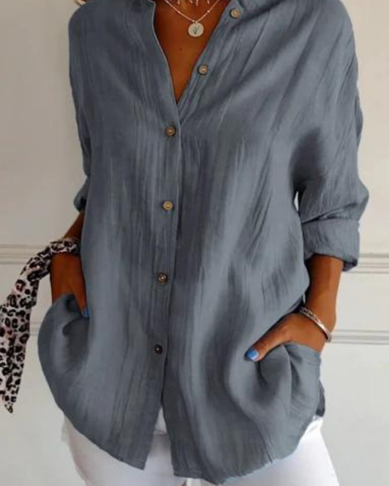 Amelvia Mira Pleated Linen Shirt – Timeless Elegance & All-Day Comfort