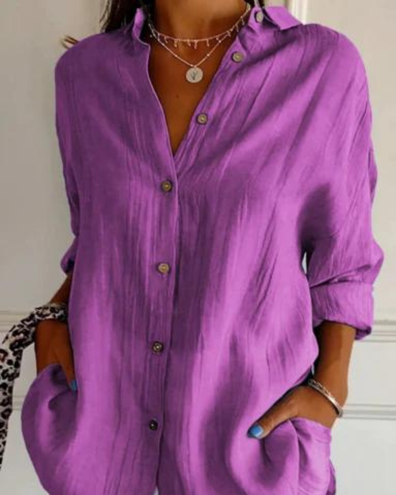 Amelvia Mira Pleated Linen Shirt – Timeless Elegance & All-Day Comfort