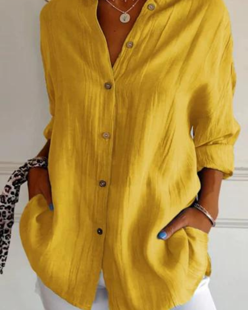 Amelvia Mira Pleated Linen Shirt – Timeless Elegance & All-Day Comfort